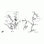 Схема вузла: Передній гальмівний циліндр (ST1100PP) для Honda ST1100 Pan-European Police