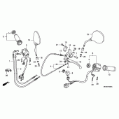 Схема вузла: Пульт управління рульовой & Тросик для Honda VT750 Shadow Aero