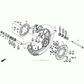 Схема узла: Заднее колесо для Honda CR250