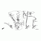 Схема узла: Передний тормозной цилиндр (2) для Honda CB600F Hornet