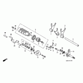 Схема узла: Копирный вал и Вилки и Вал переключения для Honda VF750 Magna