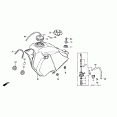 Схема вузла: Паливний бак для Honda NX250