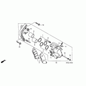 Схема узла: Передний тормозной суппорт для Honda VF750 Magna