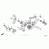 Схема вузла: Копірний вал & Вилки & Вал перемикання для Honda CRF450 CRF450R