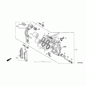 Схема узла: Передний тормозной суппорт для Honda CRF250 CRF250X