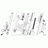Схема вузла: Вилка передньої осі для Honda CRF150 CRF150R