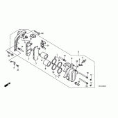 Схема вузла: Передній гальмівний супорт для Honda VT600 Shadow VLX