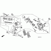 Схема вузла: L. передній гальмівний супорт для Honda ST1300 Pan-European