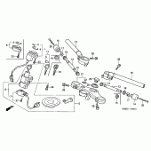 Схема вузла: Верхня траверса і Кліпон керма (1/2/3) для Honda VTR1000 Firestorm