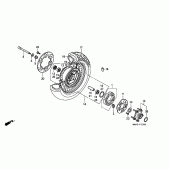 Схема вузла: Заднє колесо для Honda VT1100 Shadow ACE