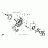 Схема вузла: Заднє колесо для Honda VT1100 Shadow Aero