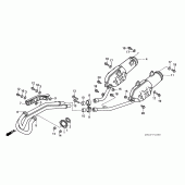 Схема вузла: Вихлопна система для Honda NX650 Dominator