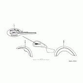 Схема вузла: Emblem + stripe (2) для Honda VT750 Shadow Deluxe