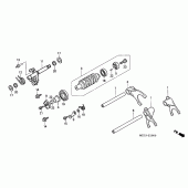 Схема узла: Копирный вал & Вилки & Вал переключения для Honda CBR1000 CBR1000RR Fireblade