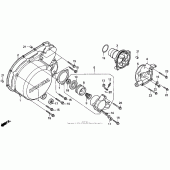 Схема узла: Левая крышка картера для Honda PC800 Pacific Coast