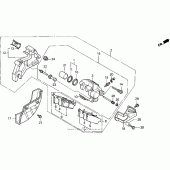 Схема вузла: Задній гальмівний супорт для Honda XR250