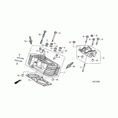 Схема вузла: Зад. головка циліндра для Honda VT750 Shadow Spirit