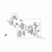 Схема узла: Передний тормозной суппорт (XL600VH/VJ/VK/VL) для Honda XL600 Transalp