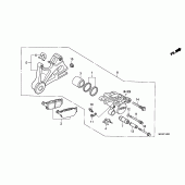 Схема вузла: Задній гальмівний супорт (CBF1000) для Honda CBF1000