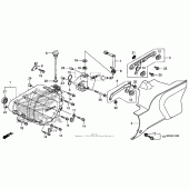 Схема вузла: Ліва кришка картера для Honda VT1300 Sabre