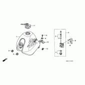 Схема узла: Топливный бак (1) для Honda SLR650