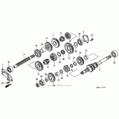 Схема узла: Трансмиссия для Honda GL1500 Valkyrie Deluxe