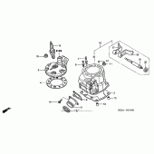 Схема узла: Головка цилиндра (`02-`04) для Honda CR250