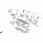 Схема вузла: Задня головка циліндра для Honda VFR750F Interceptor