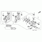 Схема узла: Задний тормозной суппорт для Honda NT700 Deauville