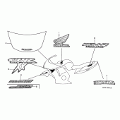 Схема узла: Stripe/mark (X/Y/1/2/3/4) для Honda CBR1100XX Blackbird