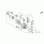 Схема узла: Передний тормозной суппорт для Honda VT125 Shadow