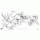 Схема вузла: Upper Cowl + Mirror для Honda CBR600