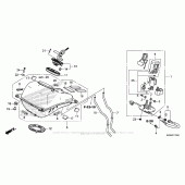 Схема узла: Топливный бак + Топливный насос для Honda NC700