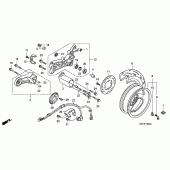 Схема вузла: Заднє колесо для Honda FJS400 Silver Wing