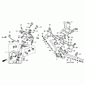 Схема узла: Верхняя траверса и Клипон руля для Honda ST1100 Pan-European Police