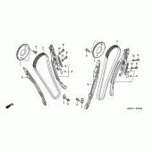 Схема вузла: Ланцюг ГРМ & Натяжник & Заспокоювач для Honda VTX1300