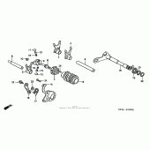Схема вузла: Копірний вал & Вилки & Вал перемикання для Honda CR250