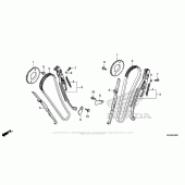 Схема вузла: Ланцюг ГРМ & Натяжник & Заспокоювач для Honda VT750 Shadow Aero