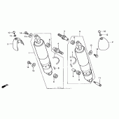 Схема вузла: Задній амортизатор для Honda VT1100 Shadow Aero