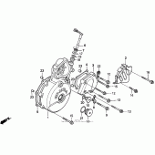 Схема вузла: Ліва кришка картера для Honda XR650