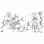 Схема вузла: Паливний бак (1) для Honda CRF450 CRF450R