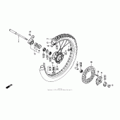 Схема вузла: Переднє колесо для Honda XR250