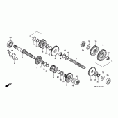 Схема вузла: Трансмісія (1) для Honda VT1100 Shadow