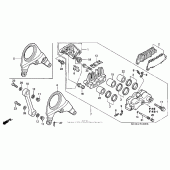 Схема вузла: Задній гальмівний супорт для Honda VFR800 Interceptor