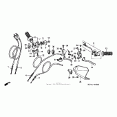 Схема вузла: Ручка керма & Пульт управління рульовой & Троси для Honda XR400