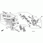 Схема узла: Левый-передний тормозной суппорт (2) для Honda ST1300 Pan-European Police