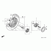 Схема вузла: Заднє колесо для Honda VT750 Shadow ACE