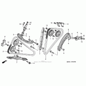 Схема вузла: Ланцюг ГРМ & Натяжник & Заспокоювач для Honda VTR1000 Superhawk