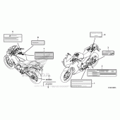 Схема вузла: Інформаційні наклейки для Honda CBR300R