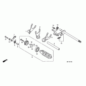 Схема вузла: Копірний вал & Вилки & Вал перемикання для Honda XL700V Transalp